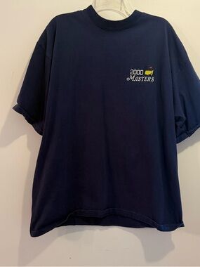 Vintage 2000 Masters Augusta National Embroidered Golf Shirt XL Navy